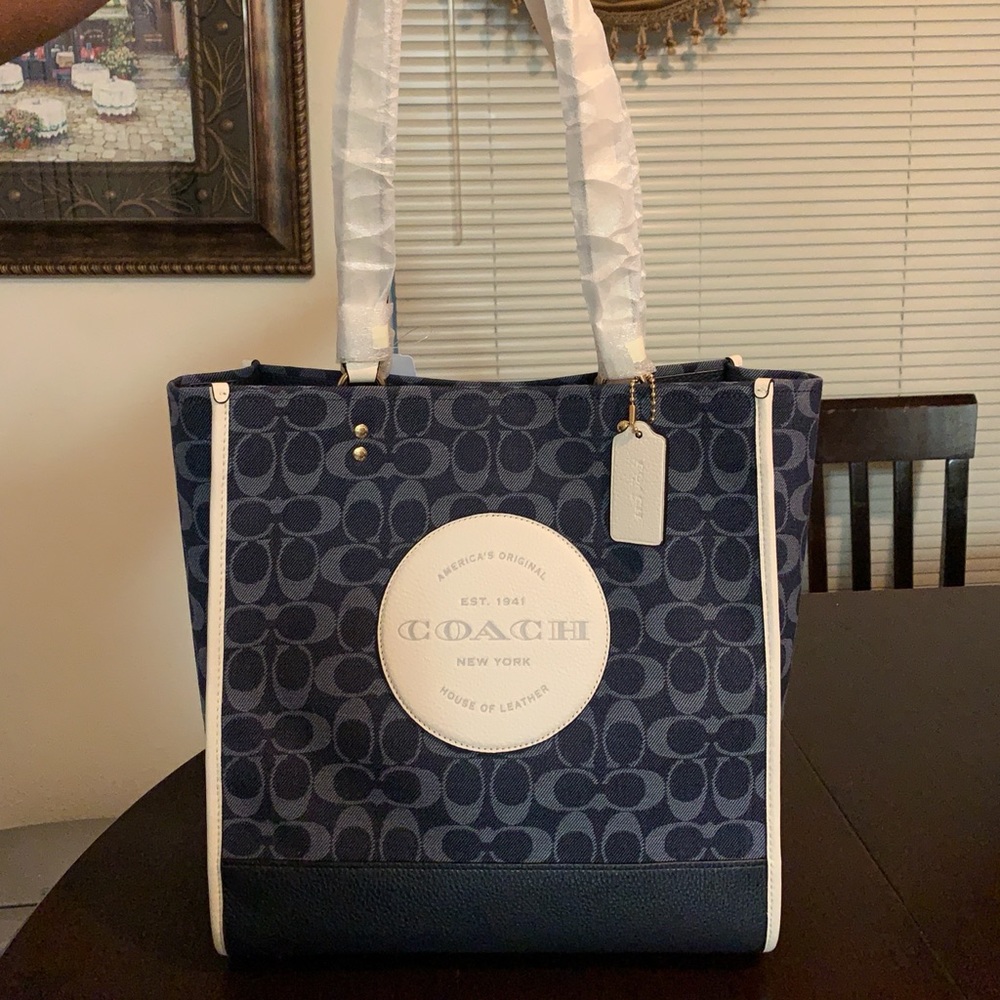 Coach Signature Jacquard Dempsey Tote NWT